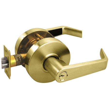 Grade 2 Turn-Pushbutton Entrance Cylindrical Lock, Sierra Lever, Conventional Cylinder Schlage C Key